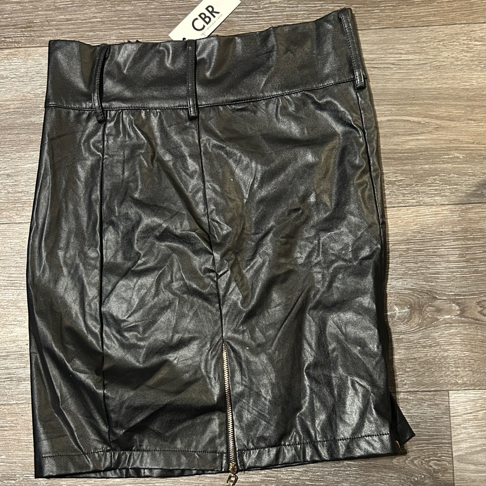 CBR Exclusive Collection Faux Leather Pencil Mini Skirt